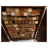 Awesome wood piano roll cabinet full of various piano rolls