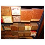 Awesome wood piano roll cabinet full of various piano rolls