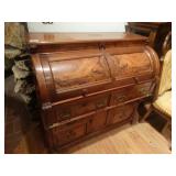 Gorgeous antique old world roll top desk w/ key