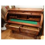 Gorgeous antique old world roll top desk w/ key