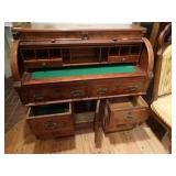 Gorgeous antique old world roll top desk w/ key
