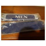 Antique porcelain on metal Mens & Ladies bathroom signs