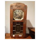 Antique solid wood frame Westminster (french) clock w/ key