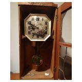 Antique solid wood frame Westminster (french) clock w/ key