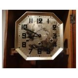 Antique solid wood frame Westminster (french) clock w/ key