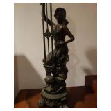 Bronze look Lady clock