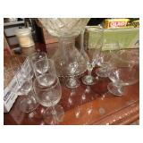 Cut glass punch bowl set w/ stand