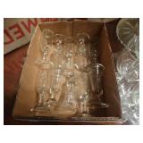 Cut glass punch bowl set w/ stand