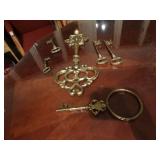 Brass key wall decor
