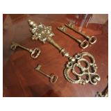 Brass key wall decor