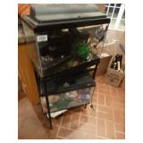 2 FISH TANKS W/ STAND & SUPPLIES. both are 10 gallon