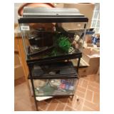 2 FISH TANKS W/ STAND & SUPPLIES. both are 10 gallon