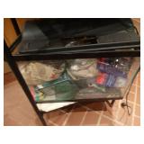 2 FISH TANKS W/ STAND & SUPPLIES. both are 10 gallon