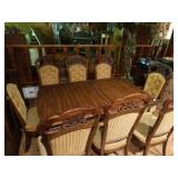 Awesome large solid wood dining room set w/ china cabinet top