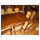 Awesome large solid wood dining room set w/ china cabinet top