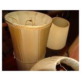 2 table lamps & various extra shades