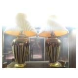 Awesome pair of mid century table lamps w/ shades-