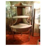 Wood corner shelf w/ drawer