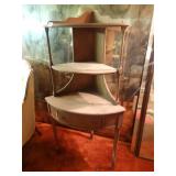 Wood corner shelf w/ drawer