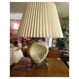 Vintage sunken side table lamp w/ shade