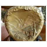 Vintage sunken side table lamp w/ shade