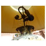 Vintage sunken side table lamp w/ shade