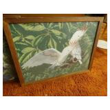 2 framed wall art pcs of Cranes