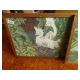 2 framed wall art pcs of Cranes