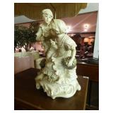 Awesome large figural table lamp w/ fancy shade