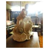 Awesome large figural table lamp w/ fancy shade