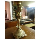 Brass cherub electric converted lamp