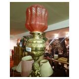 Brass cherub electric converted lamp