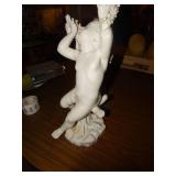 Porcelain cherub statue