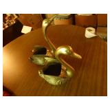 Pair of large brass ducks