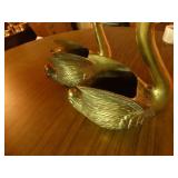 Pair of large brass ducks