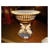 Antique porcelain figural fruit basket