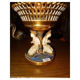 Antique porcelain figural fruit basket