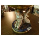 Antique porcelain figural fruit basket