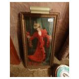 Framed wall art with light- signed by artist