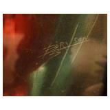 Framed wall art with light- signed by artist