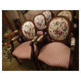 Set of 6 excellent wood frame dining chairs