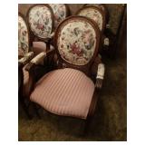 Set of 6 excellent wood frame dining chairs