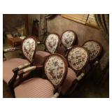 Set of 6 excellent wood frame dining chairs