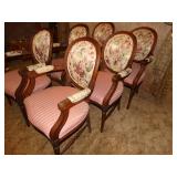 Set of 6 excellent wood frame dining chairs