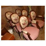 Set of 6 excellent wood frame dining chairs