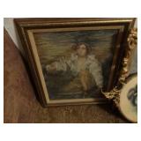 Several pieces of framed artwork