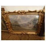 Several pieces of framed artwork