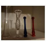 Lot of various glass bud vases