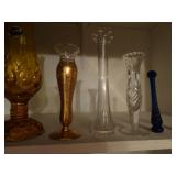 Lot of various glass bud vases