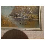 3 small wood framed paintings